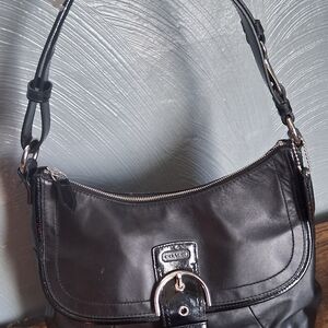 Coach Black Leather Shoulder Bag